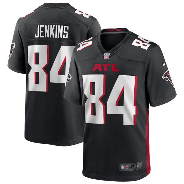 mens nike alfred jenkins black atlanta falcons game retired player jersey